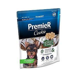 Biscoito Premier Cookie para Cães Filhotes de Pequeno Porte Sabor Coco e Aveia - 250g