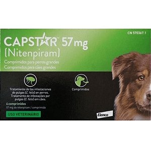 Antipulgas Elanco Capstar 57mg para Cães Acima de 11,4Kg - 6 Comprimidos