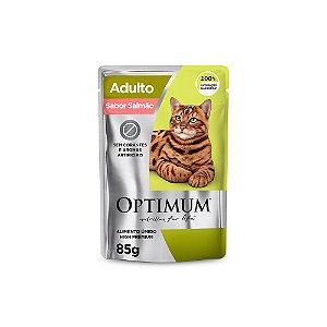 Ração Úmida Optimum Sachê para Gatos Adultos Sabor Salmão - 85g