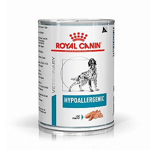 Ração Úmida Royal Canin Lata Veterinary Diet Hypoallergenic para Cães Adultos com Alergias - 400g