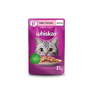 Ração Úmida Whiskas Sachê para Gatos Adultos Sabor Salmão ao Molho - 85g