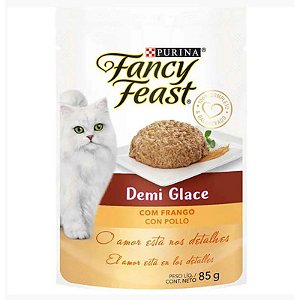 Ração Úmida  Sache Fancy Feast Gatos Adultos Demi Glace Frango - 85g