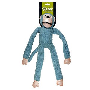 Brinquedo Jambo Mordedor Pelúcia Macaco Kelev Azul - Tamanho G