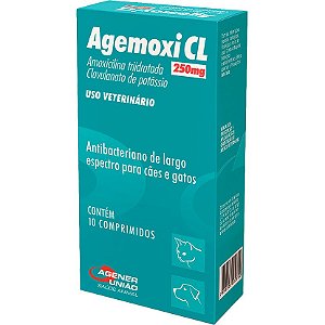 Agemoxi CL Agener União 250mg - p/ Cães e Gatos - 10 Comprimidos