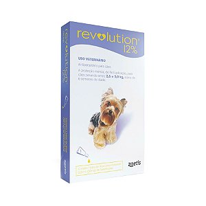 Revolution Zoetis 12% 0.25ml para Cães 2,6Kg a 5kg - 3 Tubos