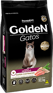 Ração Golden para Gatos Adultos Castrados Sabor Frango - 10,1Kg