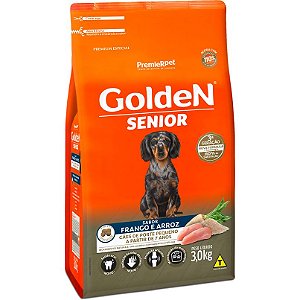 Ração Golden Fórmula Mini Bits para Cães Senior de Porte Pequeno Sabor Frango e Arroz - 3,0Kg