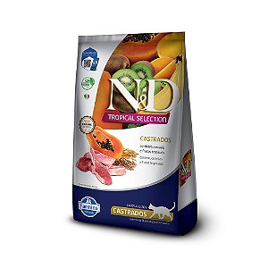 Ração Farmina ND Tropical Selection para Gatos Adultos Castrados Sabor Cordeiro, Cereais e Frutas Tropicais - 1,5Kg
