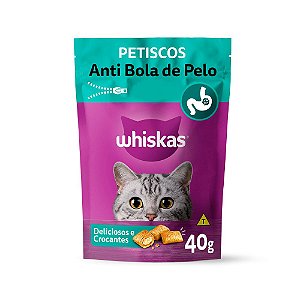 Petisco Whiskas Temptations Anti Bola de Pelo para Gatos Adultos - 40g