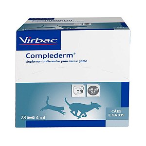 Suplemento Virbac Complederm para Cães e Gatos c/ 28 Unidades - 4ml