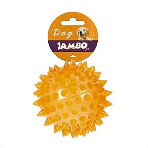 Bola Brinquedo Jambo Espinho Com Som Laranja - Tamanho G - Jambo Pet