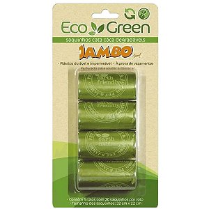 Refil Sacolas Plásticas Ecológicas Cata Caca Jambo Eco Green - com 4 Rolos