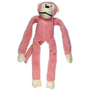 Brinquedo Jambo Mordedor Pelúcia Macaco Kelev Rosa - Tamanho G