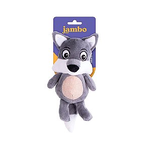 Brinquedo Jambo Mordedor Pelúcia Pop Bicho Lobo para Cães JB25594N