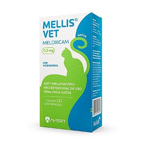 Anti-inflamatório Avert Mellis Vet para Gatos 0,2mg - 10 Comprimidos