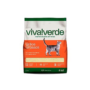 Areia Higiênica Viva Verde Grãos Grossos para Gatos - 10Kg
