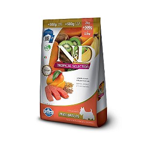 Ração Farmina N&D Tropical Selection para Cães Adultos de Porte Mini Sabor Salmão, Cereais e Frutas Tropicais - 2Kg