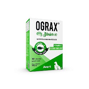 Suplemento Ograx Sênior 10 Avert para Cães e Gatos - 30 cápsulas