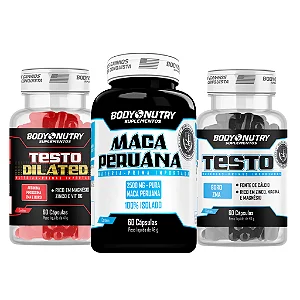 KIt Maca Peruana, 60 cáps + Testo, 60 cáps + Testo Dilated, 60 cáps