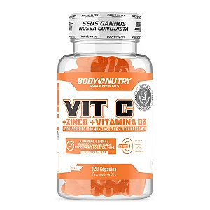Vitamina C (1000mg) + VIt D3 + Zinco - Body Nutry - 120 Cápsulas