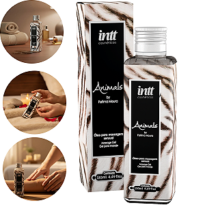 Óleo Corporal Sensual Afrodisíaco Animals 150ml – Massagem Íntima, Vitamina E e Óleo de Amêndoas