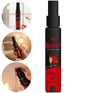 Gel De Massagem Beijável Lambuze Intt Morango/Champagne 55ml