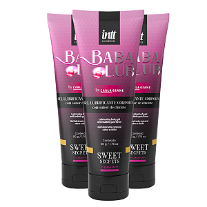 Lubrificante Íntimo Baba Lub Intt Chiclete Comestível 50ml - Kit 3 und