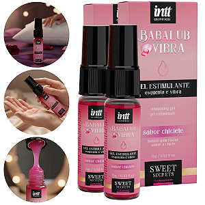 Babalub Vibra Hot Gel Estimulante Unissex Intt Chiclete 15gr - Kit 2 und