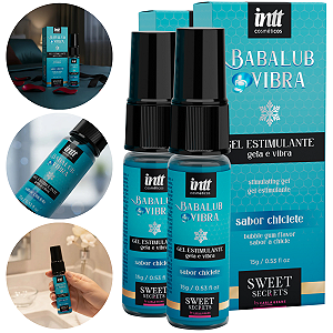 Gel Estimulante Babalub Vibra Ice Intt Sabor Chiclete 15gr - kIT 2 und