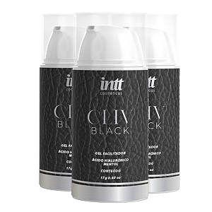 Cliv Black Gel Facilitador Intt Acido Hialurônico Mentol  17g - Kit 3 und