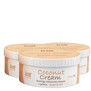 Coconut Cream Manteiga Hidratante Intt Aroma Coco 90g - kit 3 und