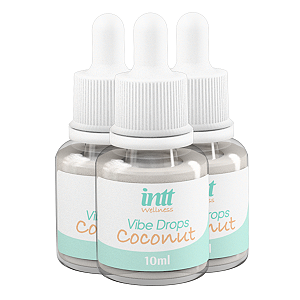 Gel Estimulante Vibe Drops Coconut Intt Sabor Coco 10ml - Kit 3 und