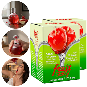 Fruit Sexy Gel Beijável Intt Sabor Maça do Amor 40ml - Kit 2 und