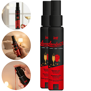 Lambuze Gel Beijável Intt Morango/Champagne 55ml - Kit 2 und