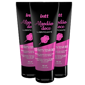 Lubrificante Algodão Doce Intt A Base de Água 50ml - Kit 3 und