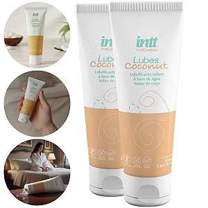 Lubes Coconut Lubrificante Íntimo Intt Sabor Coco 50ml - Kit 2 und