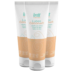 Lubes Coconut Lubrificante Íntimo Intt Sabor Coco 50ml - Kit 3 und