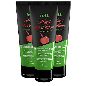 Lubrificante Maçã do Amor Intt A Base de Água 50ml - Kit 3 und