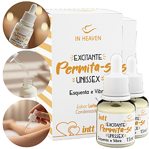 Permita-se Excitante Unissex Intt Leite Condensado 15ml - Kit 2 und
