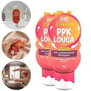 PPK Louca Gel Estimulante Feminino Intt Sabor Menta 15g - Kit 2 und
