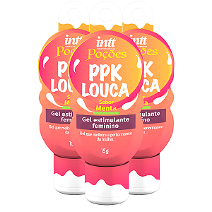 PPK Louca Gel Estimulante Feminino Intt Sabor Menta 15g - Kit 3 und
