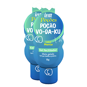 Poção Vo-da-ku Gel Facilitador Gelado Intt Sabor Menta 15g - Kit 2 und