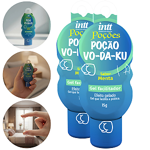 Poção Vo-da-ku Gel Facilitador Gelado Intt Sabor Menta 15g - Kit 2 und