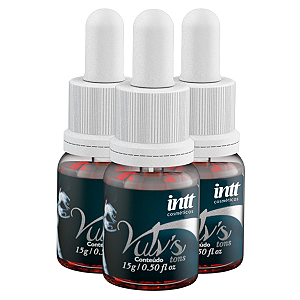Vulv's Tons Esquenta e Lubrifica Intt Sabor Vinho Tinto 15g - Kit 3 und