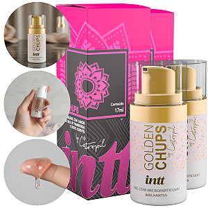 Golden Chups Gél Beijável Intt Sabor Bala de Framboesa 17ml - Kit 2 und