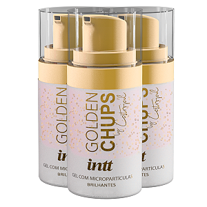 Golden Chups Gél Beijável Intt Sabor Bala de Framboesa 17ml - Kit 3 und