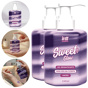 Sweet Glow Amora Gel Hidratante Corporal Intt Sabor Amora 240ml - Kit 2 und