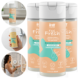 Feel Fresh Sabonete Líquido Íntimo e Corporal Intt Capim Limão 100ml - Kit 3 und