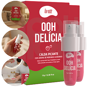 Ooh Delícia Calda Pulsante Picante Intt Morango Azedinho 11g - Kit 2 und