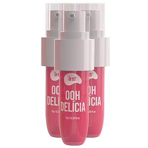 Ooh Delícia Calda Pulsante Picante Intt Morango Azedinho 11g - Kit 3 und